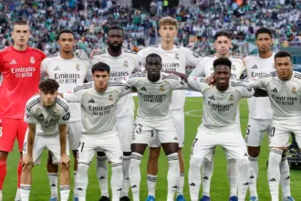 Real Madrid players pose for a team photograph amid reports of dressing room unrest